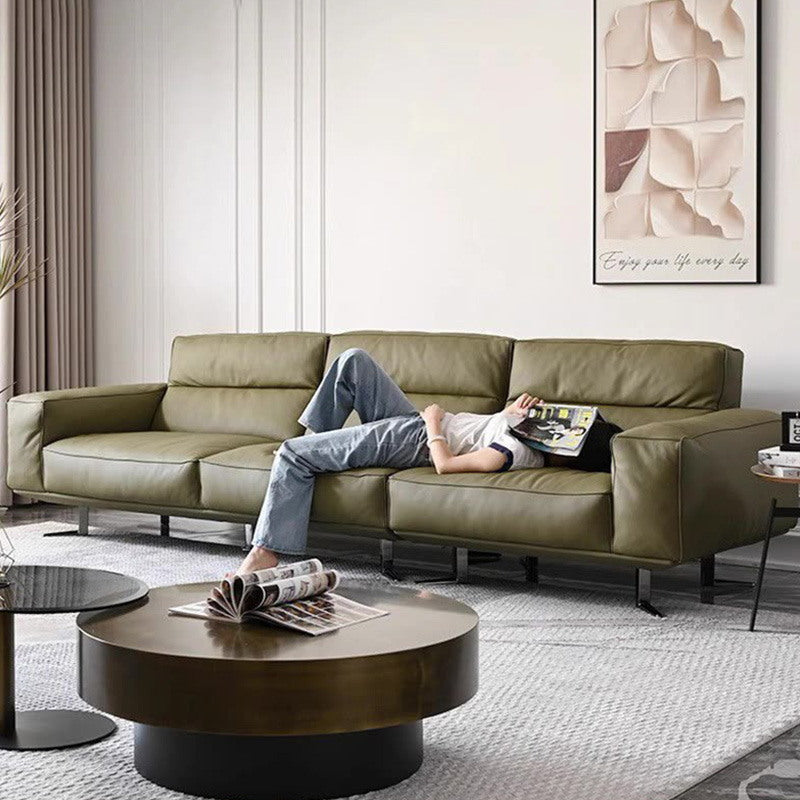 ソファ 4人掛け フェイクレザー 合皮 モダン グリーン– Casaconer