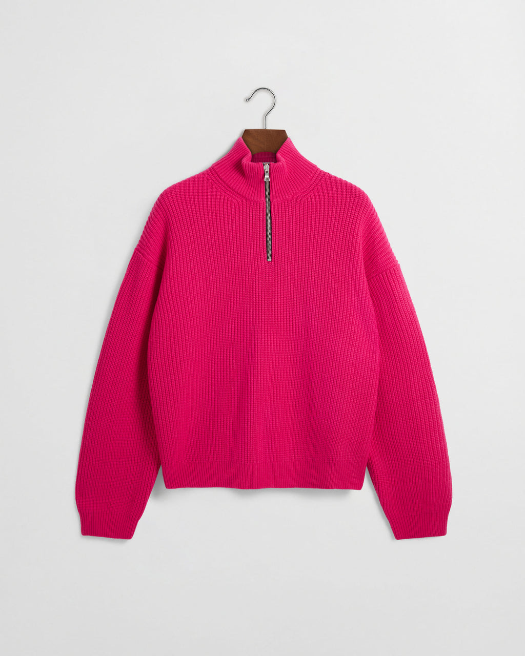 Daniel Simmons - Merino Knit Q-Zip Sweater - Hot Pink