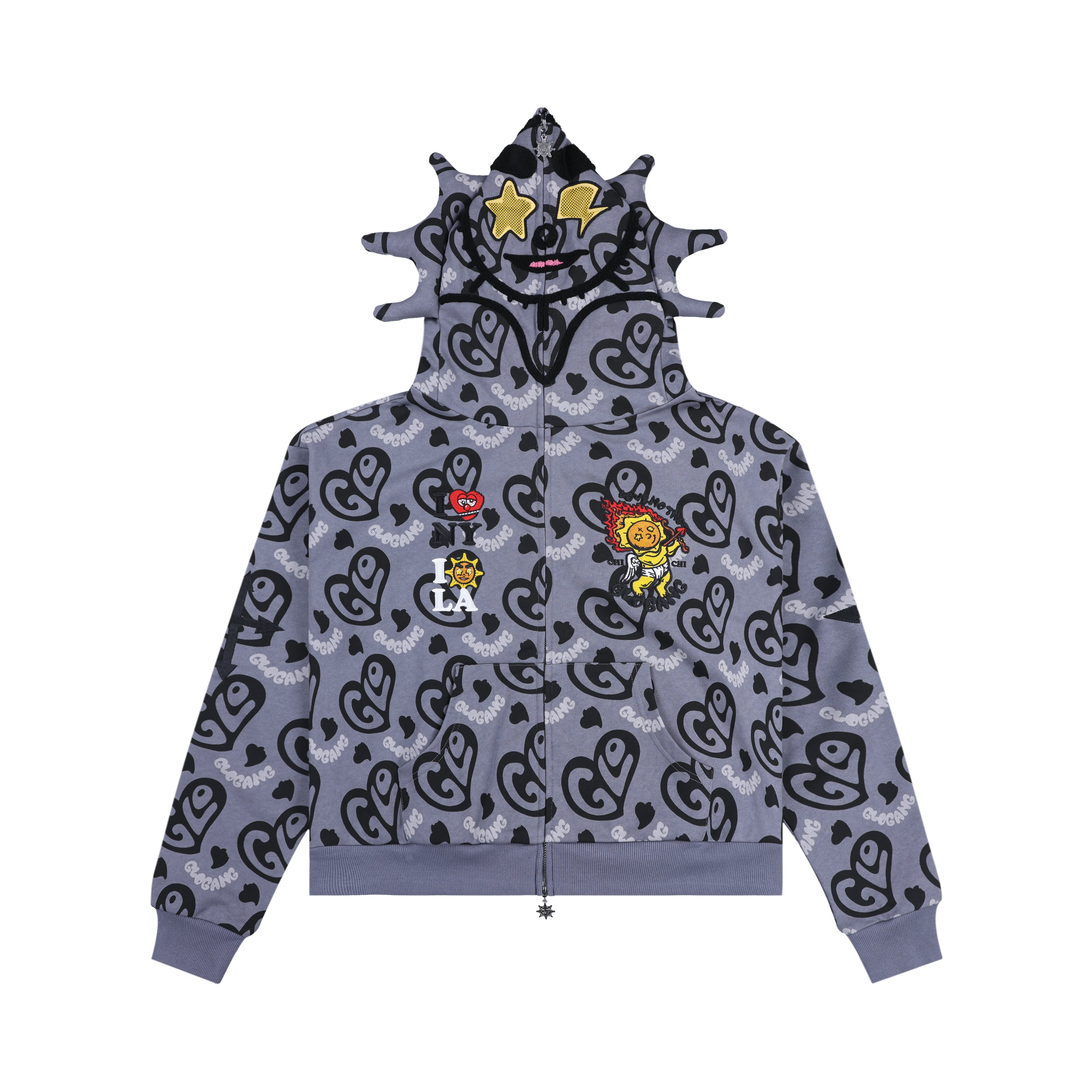 I Heart Glo Full Zip Hoodie (Black)