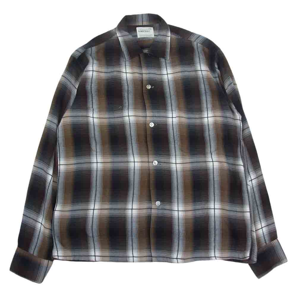 タウンクラフト 船タグ 60s シャドーチェック レーヨンシャツ ブラウン