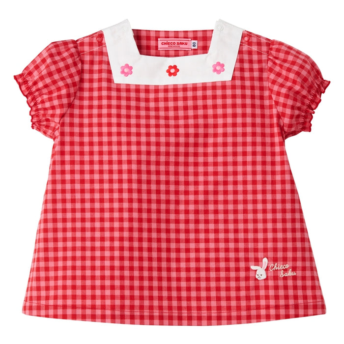 チエコサク】チェック柄半袖ブラウス – ミキハウスオフィシャルサイト