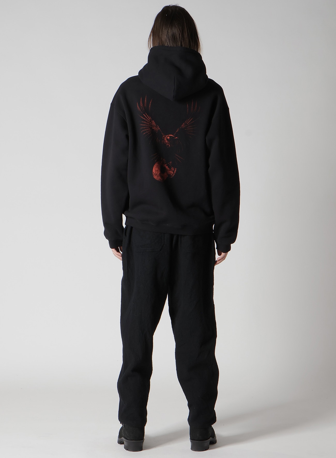 Y's for men × MASSES】BRUSHED FRENCH TERRY HOODIE(FREE SIZE Black