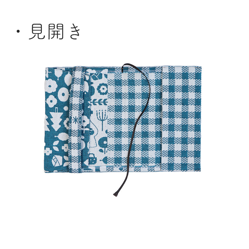 mizutama×米織小紋_【新柄】hana & check ブックカバー – 東北