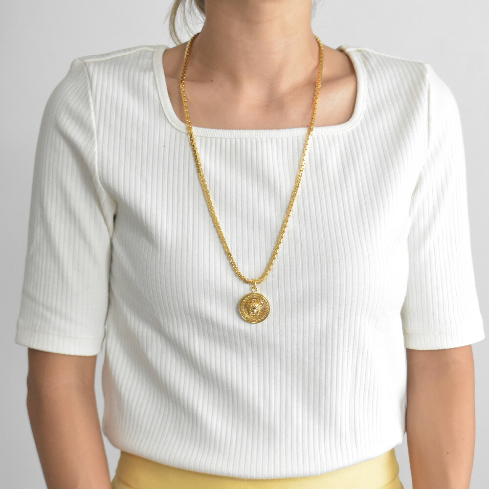 楽天市場】ヴェルサーチ ネックレス メデューサ ミニメダリオン グレカ