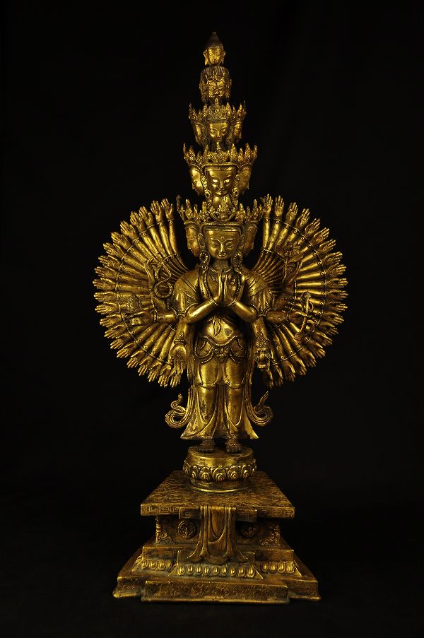 楽天市場】千手観音 銅造鍍金彫金仕上げ : 仏像仏画チベット美術卸の天竺堂