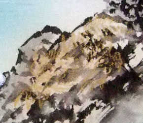 楽天市場】掛軸 四神相応山水図 伊藤岳仙(掛け軸 尺五立) 幅54.2cm×丈