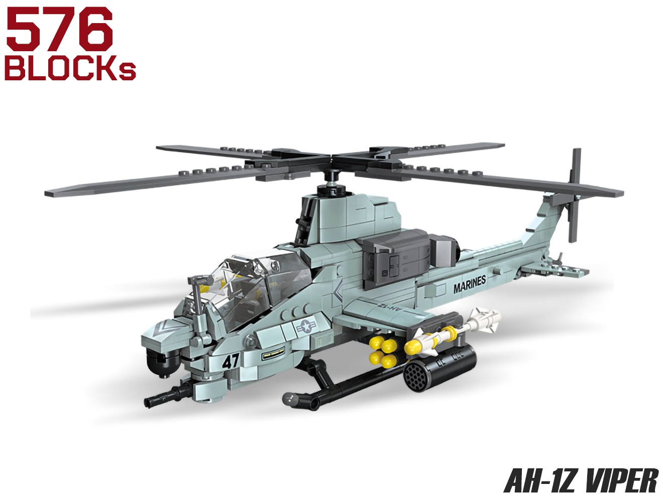 楽天市場】AFM AH-1Z ウﾞァイパー 攻撃ヘリコプター 576Blocks◇攻撃