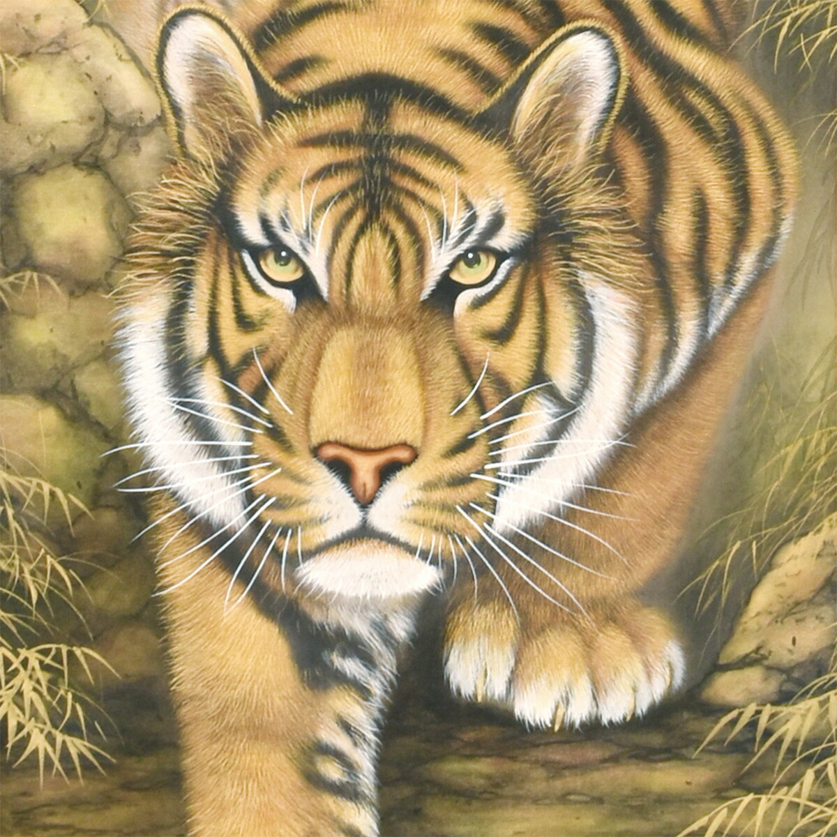 楽天市場】手描き 掛け軸 「猛虎」高松邦夫 尺五立 幅54.5×丈190cm 太