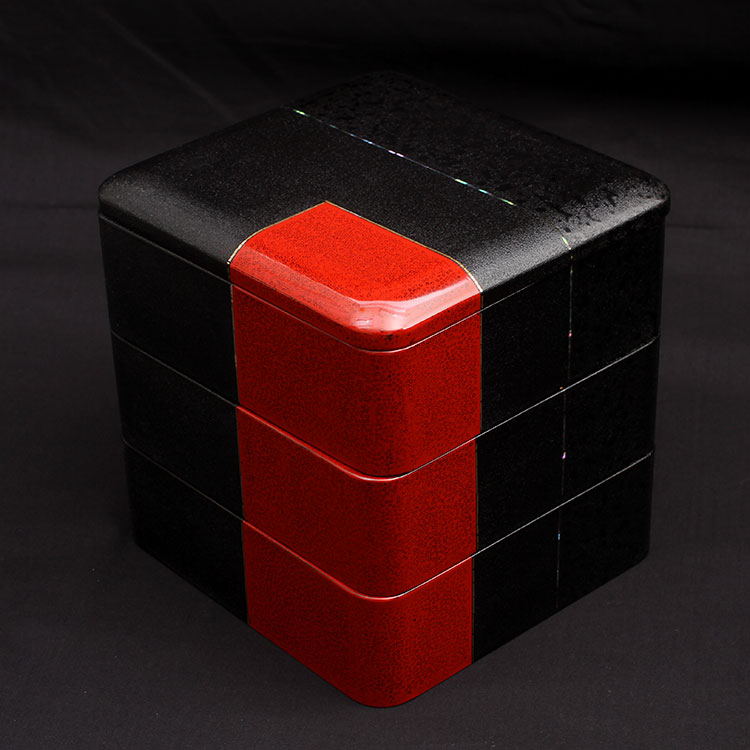 楽天市場】【津軽塗 ななこ塗 紋紗塗】 重箱6寸紋紗 【IO-004】【送料