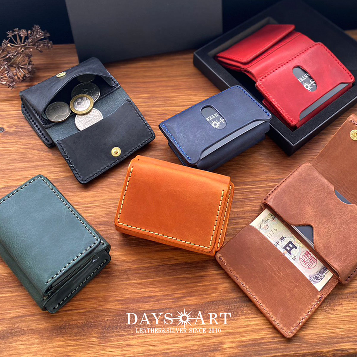 楽天市場】送料無料 レザーウォレット ミニ財布 ミニマルウォレット