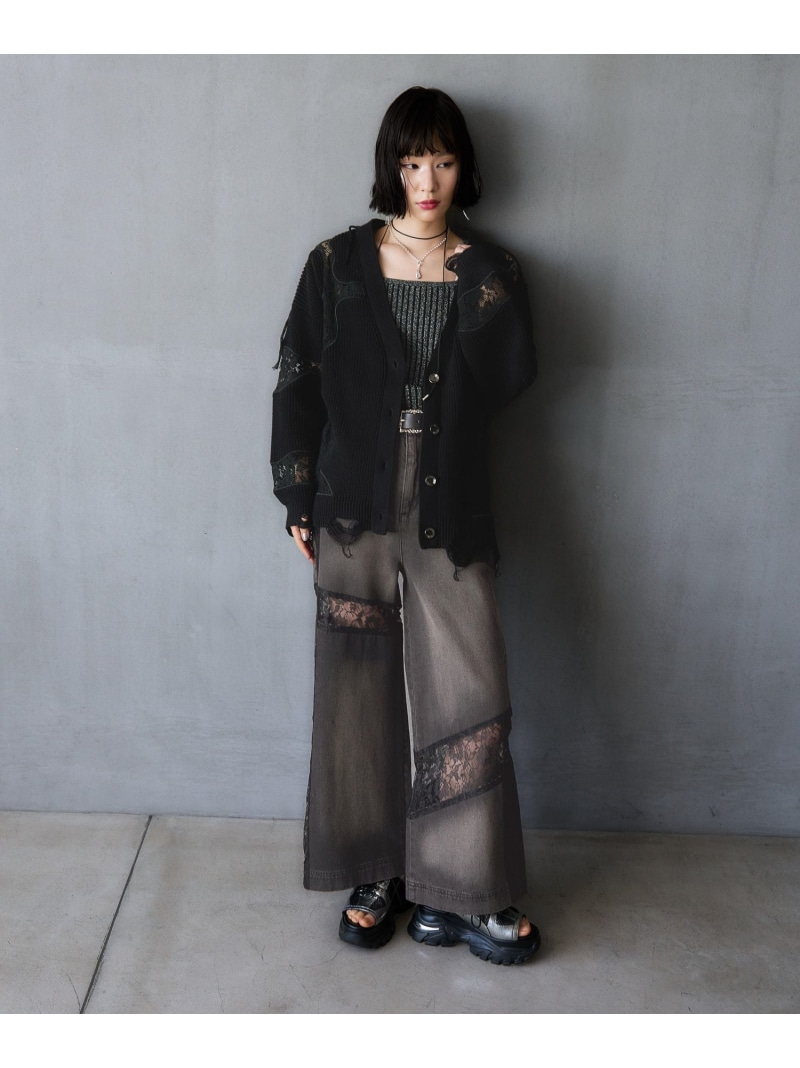 楽天市場】レースキリカエデニムパンツ HARE ハレ パンツ ジーンズ