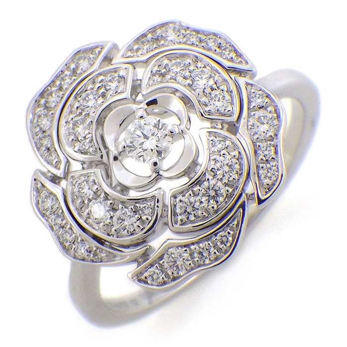 楽天市場】シャネル CHANEL リング カメリア J11188 フル パヴェ