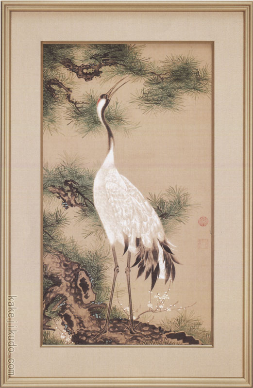 楽天市場】伊藤若冲 絵画 白鶴図 松に鶴 送料無料 【複製】【美術印刷