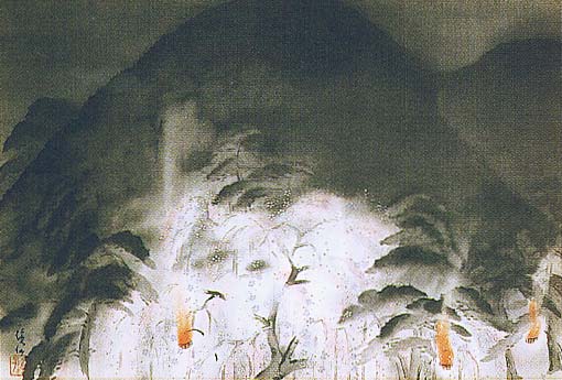 楽天市場】冨田溪仙 絵画 『祇園夜桜』 送料無料 【複製】【美術印刷