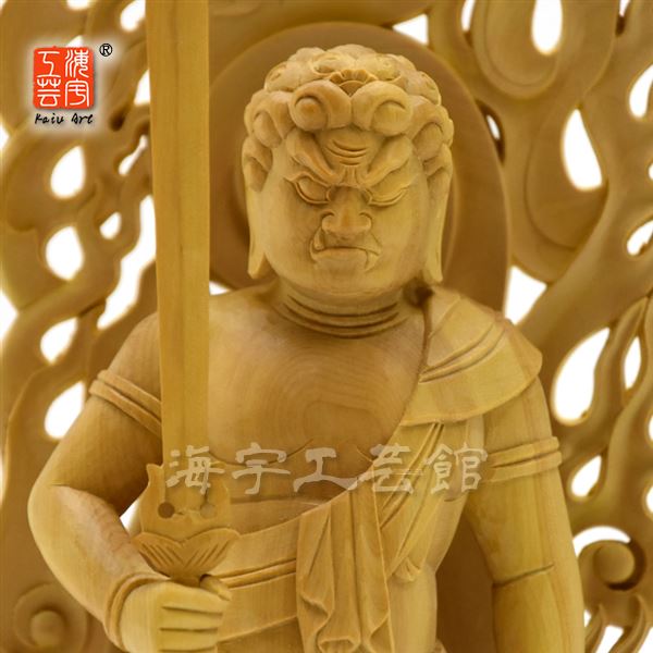 楽天市場】木彫仏像 【運慶形不動明王像】 柘植（ツゲ） 立5.0寸 総高