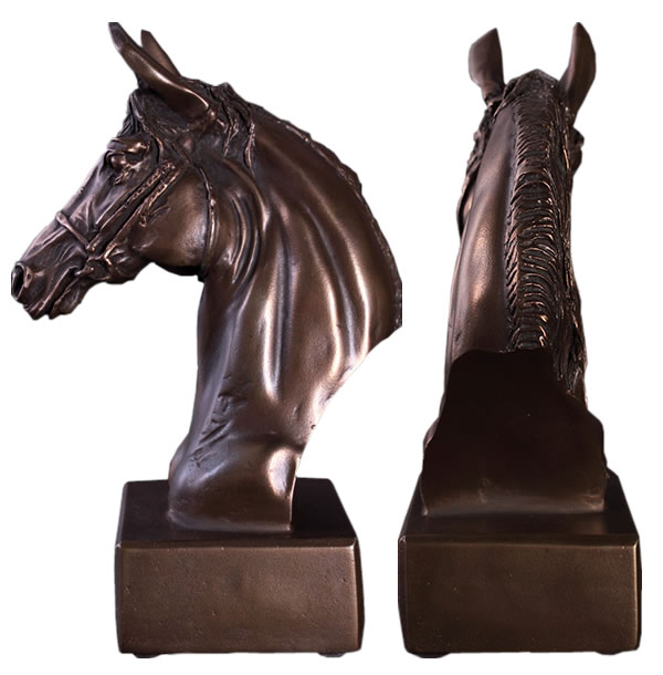 楽天市場】オブジェ 馬の頭部 台付き ブロンズ仕上げ インテリア