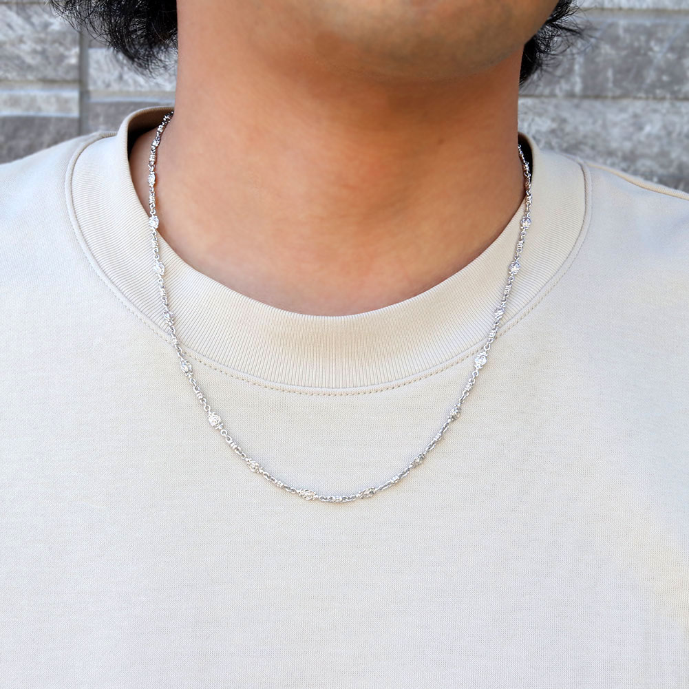 楽天市場】シルバー チェーン メンズ チェーン 薔薇 中折れクラスプ