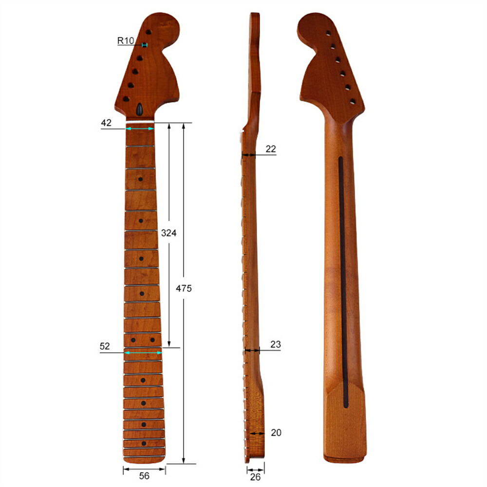楽天市場】ギターネック STタイプ用交換ネック 22フレット 艶消し