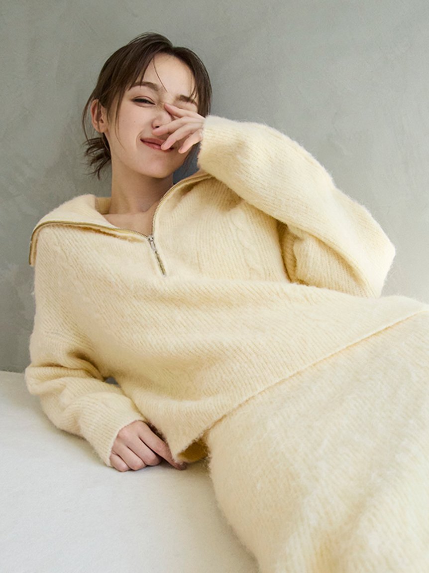 FRAY I.D｜アルパカシャギーハーフジッププルオーバー | Rakuten