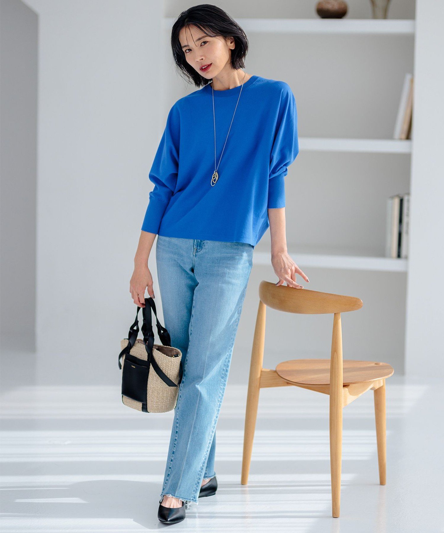 23区｜【洗える】コンフォートストレッチ ドルマン ニット | Rakuten