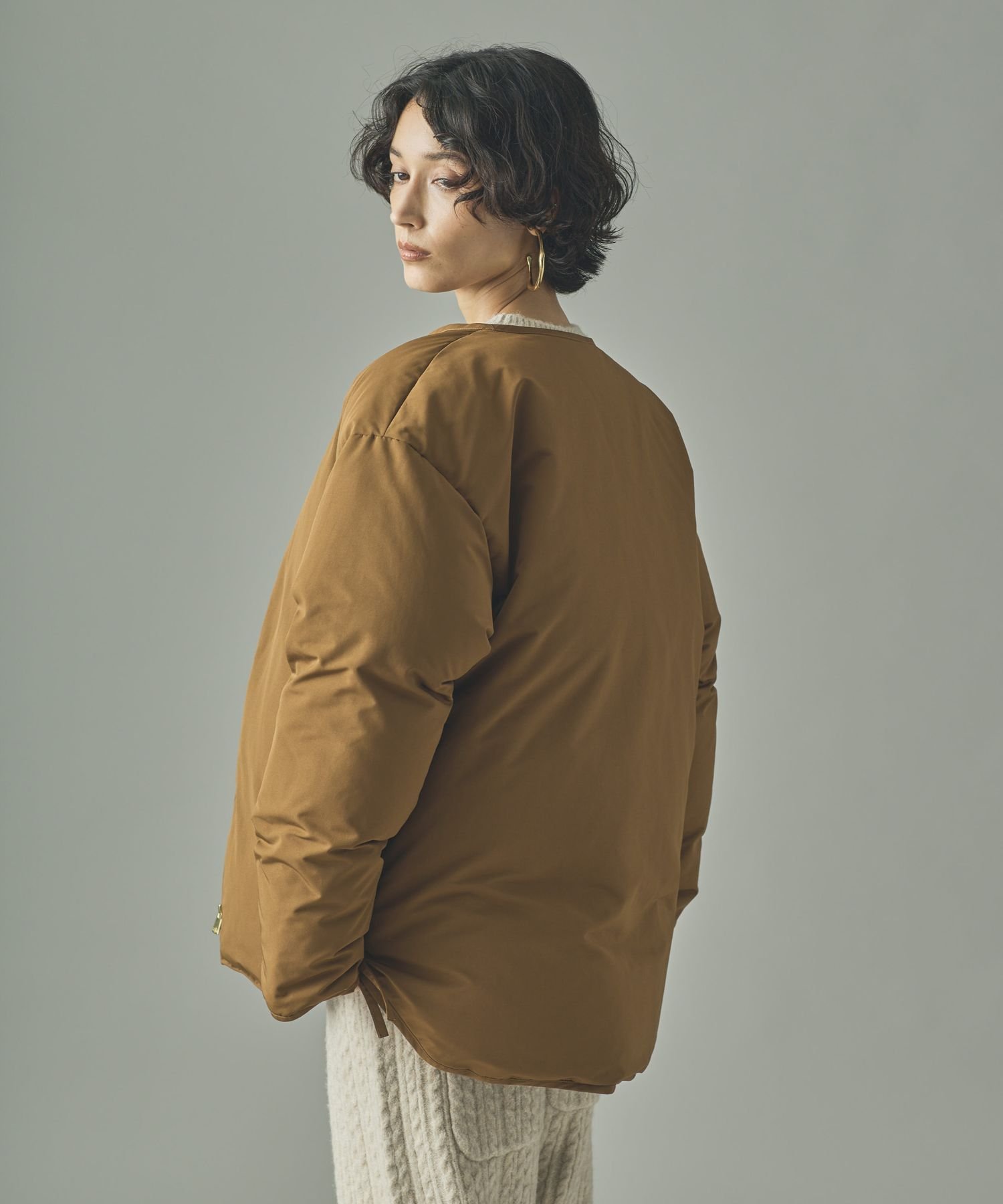 Curensology｜サイドジップノーカラーダウンジャケット | Rakuten