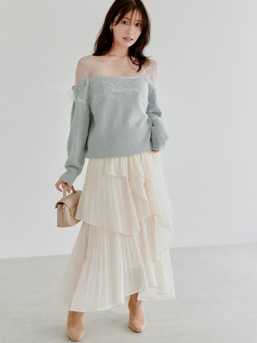 SNIDEL｜ストレートプリーツティアードスカート | Rakuten Fashion