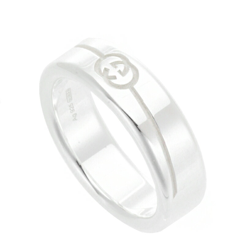 楽天市場】グッチ ダイアゴナル インターロッキングG リング シルバー