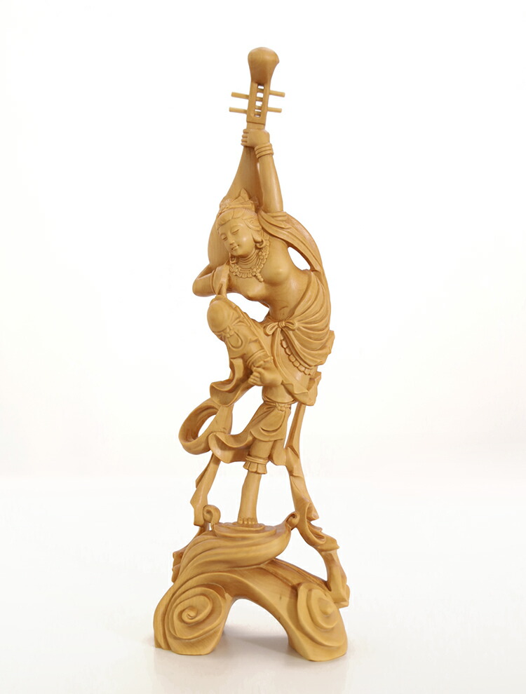 楽天市場】【総高22cm】飛天女 木彫り 仏像 仕様：無垢 / 素材：柘植