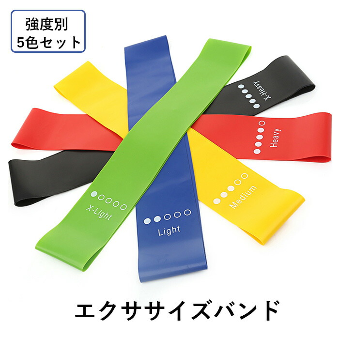 楽天市場】【強度別の5本セット】 筋トレ バンド チューブトレーニング