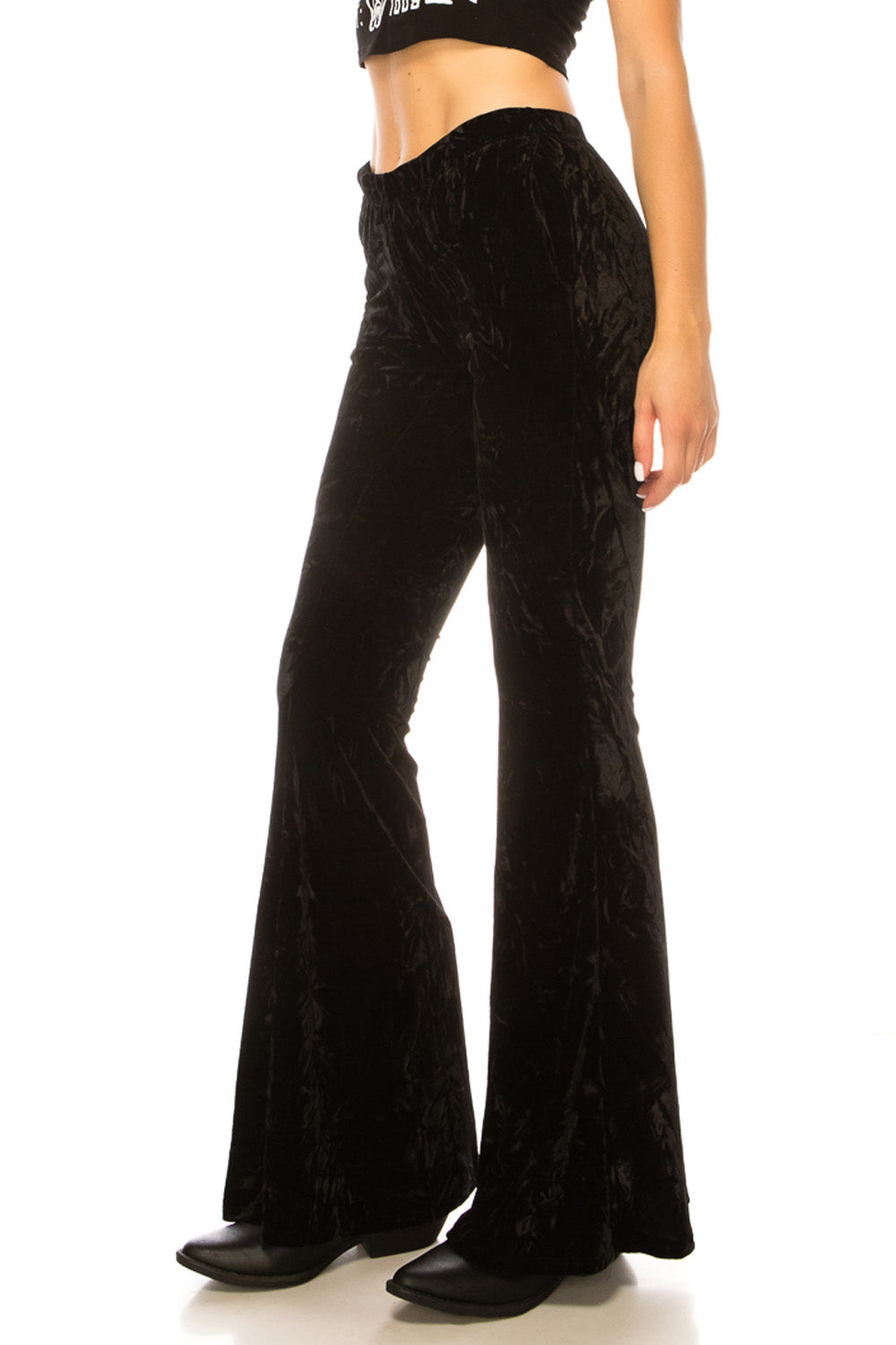 BLACK VELVET BELL BOTTOM FLARE PANTS – Trailsclothing.com