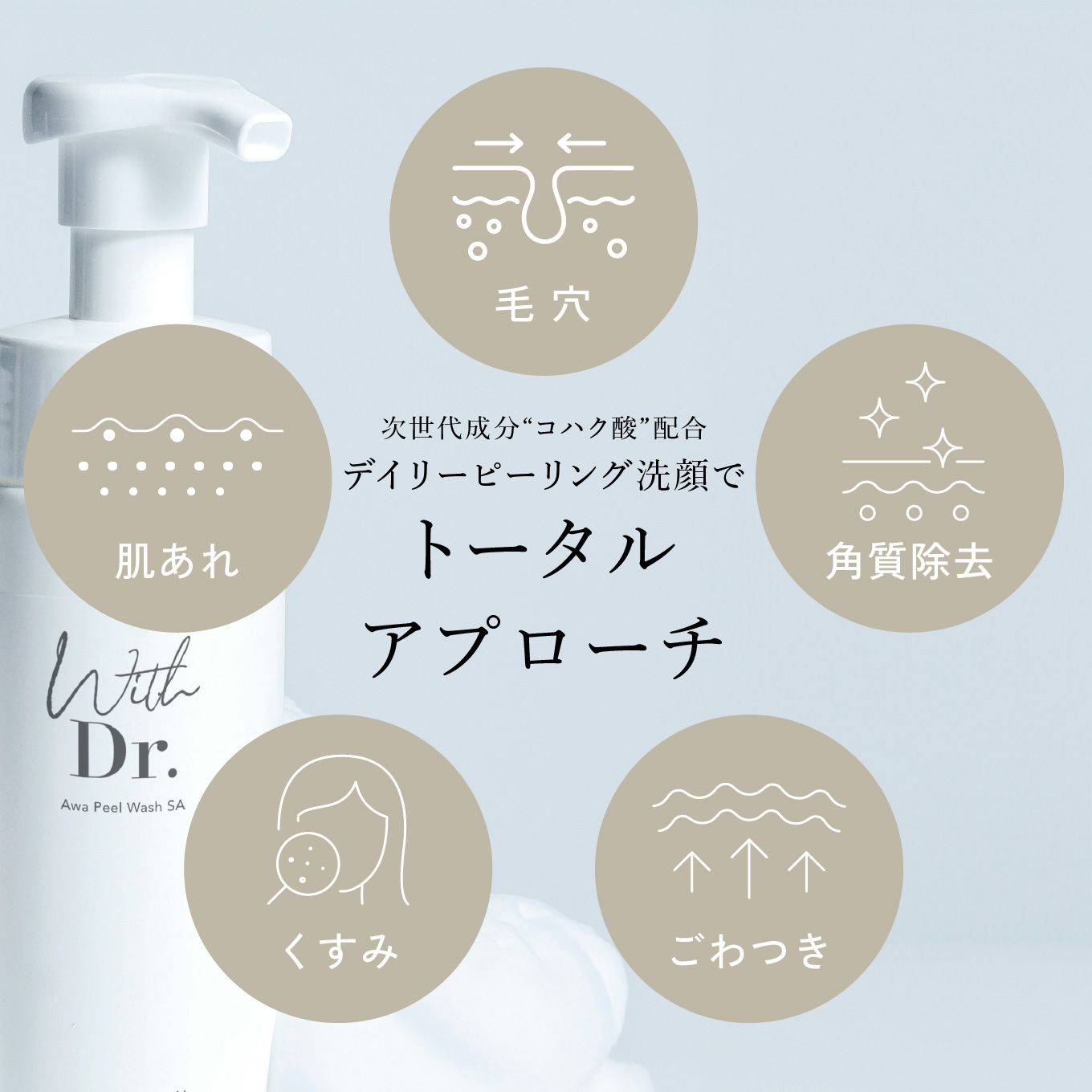 With Dr. 泡ピールウォッシュSA 200mL ピーリング泡洗顔 ｜ With Dr
