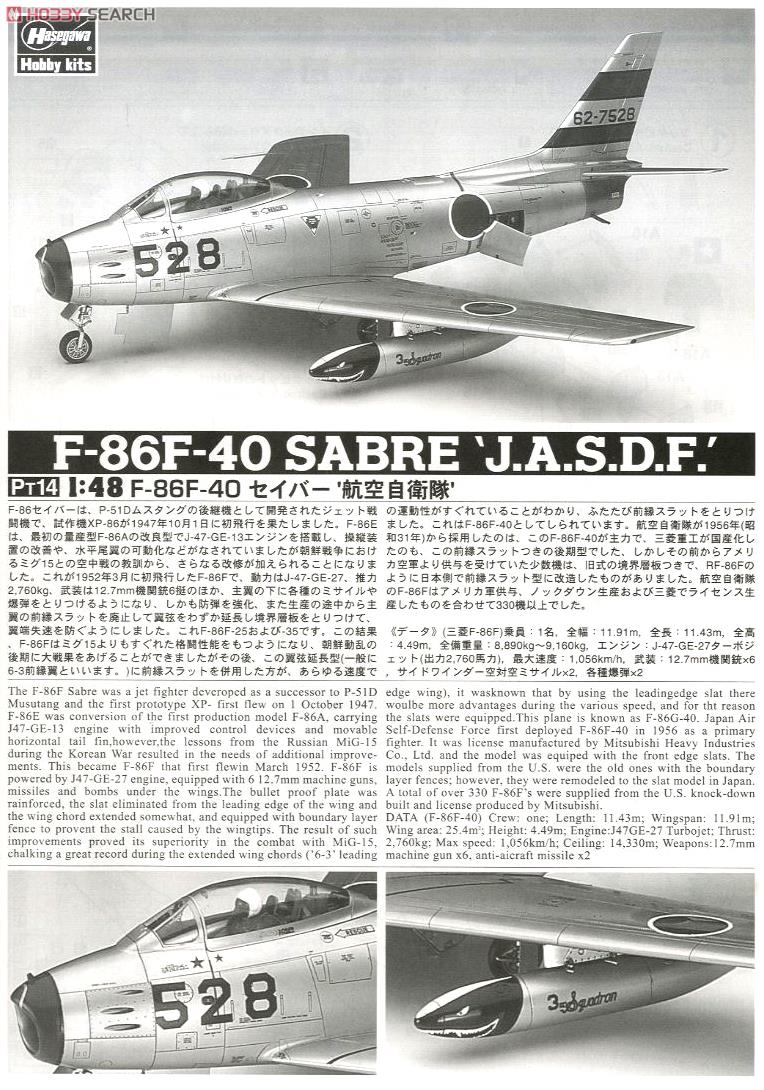 F-86F-40 セイバー 航空自衛隊 (プラモデル) - ホビーサーチ