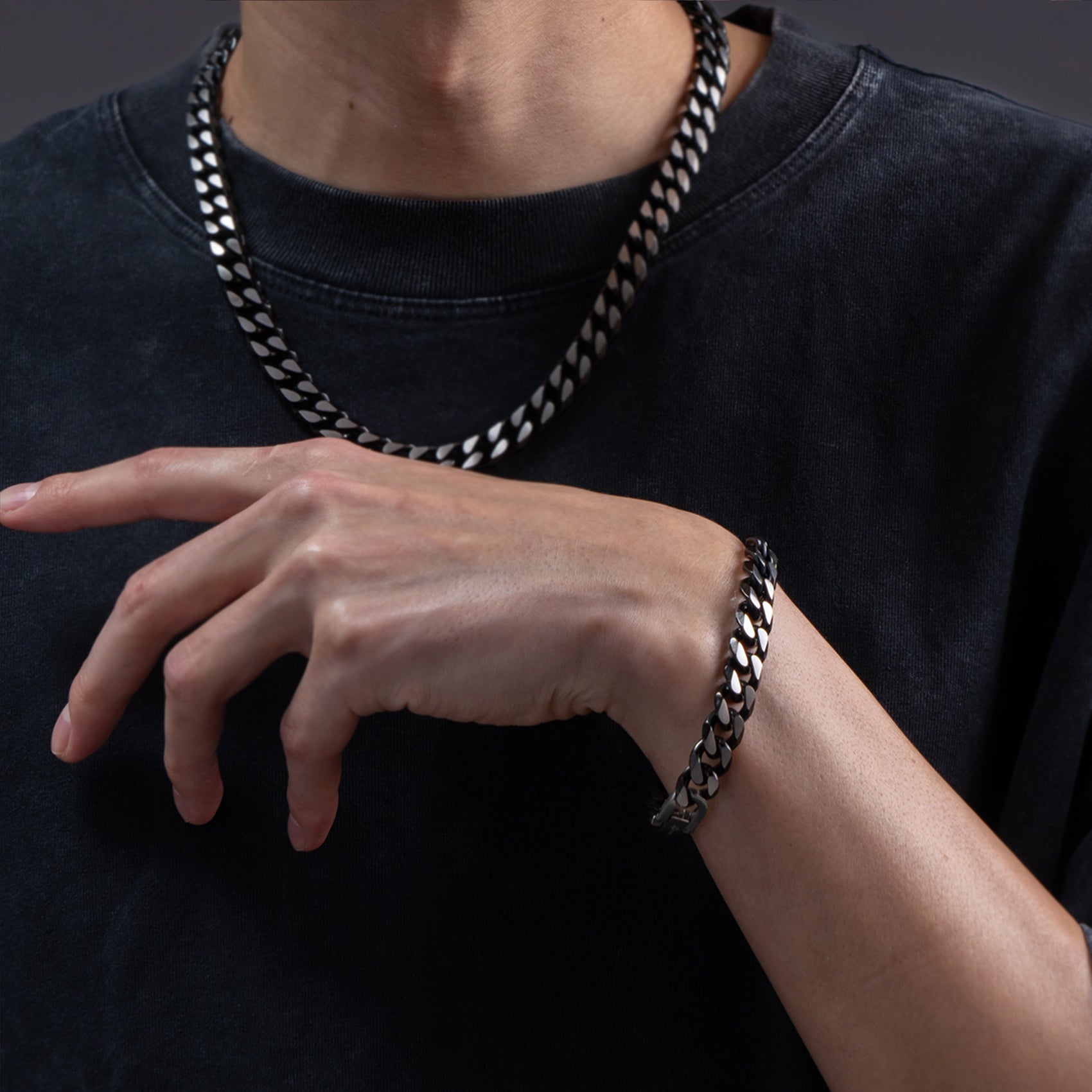 ブラックチェーンブレスレット(L) / BSB-270 – BLESS