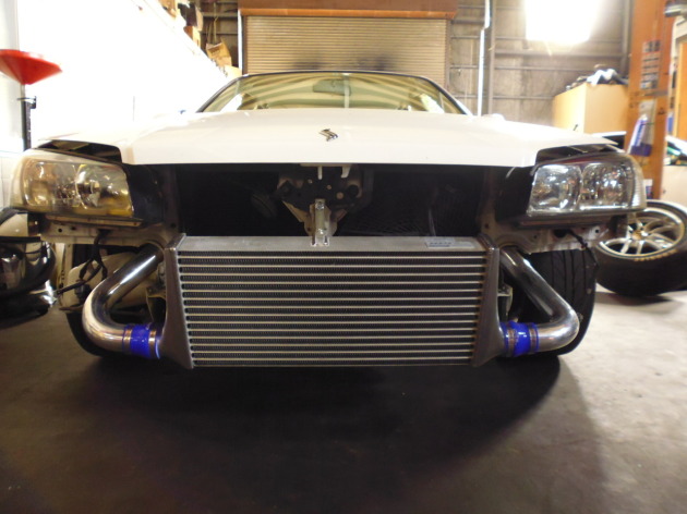 スカイラインER34にHPI 前置インタークーラーキット取付