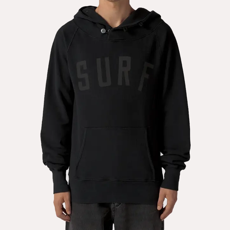 KAPITAL Surf Pullover Black Fleece Hoodie