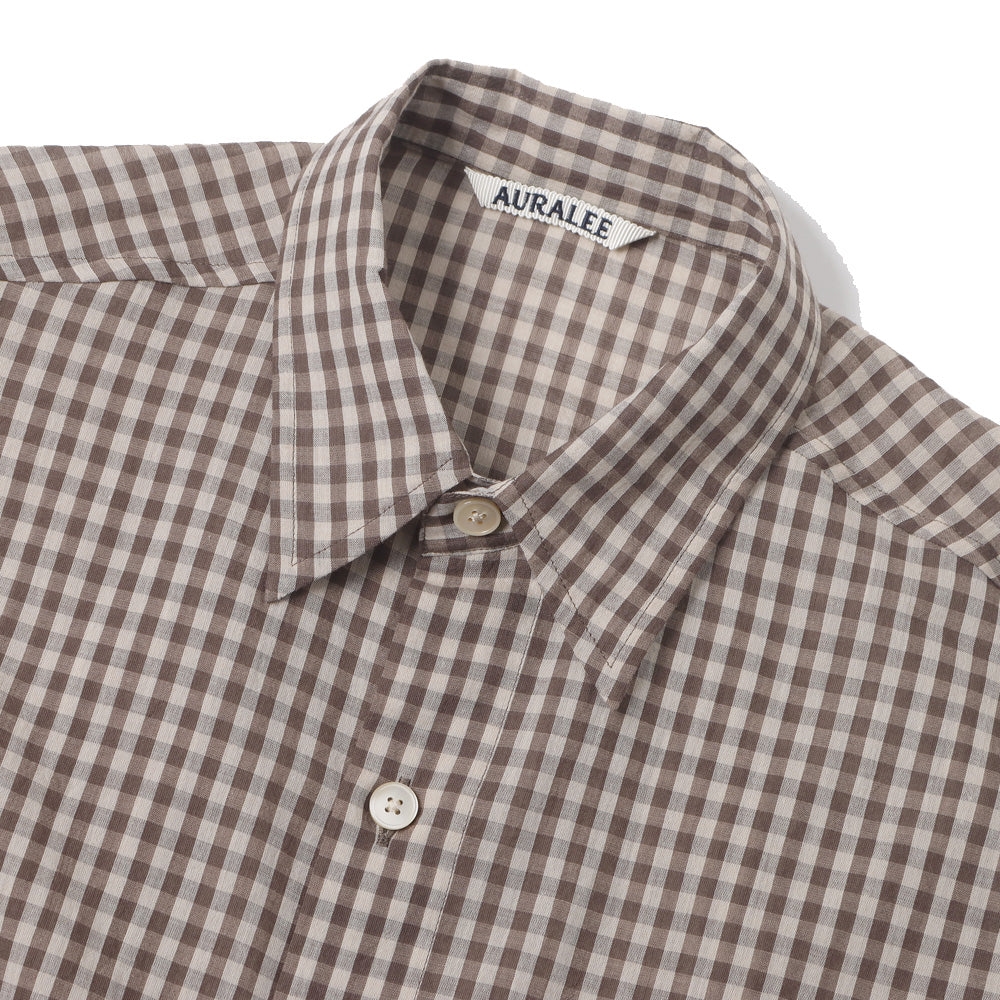 AURALEE) AIRY LIGHT COTTON CHECK BIG SHIRT (A25SS01GC) | AURALEE