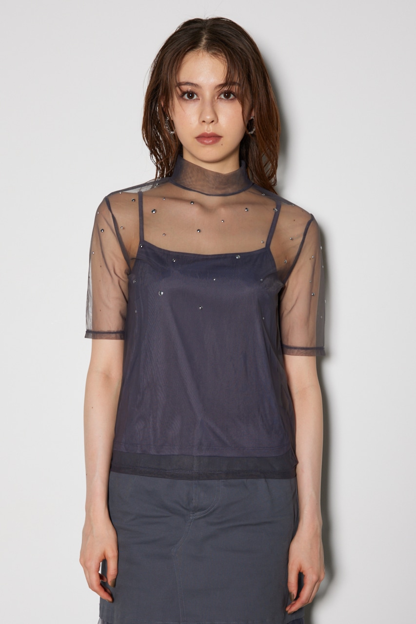 rienda | メタルボールシアートップス (Tシャツ・カットソー(半袖