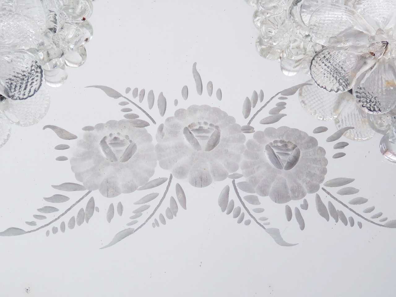 お花がいっぱい ムラーノガラスミラー - 薔薇と天使のアンティーク