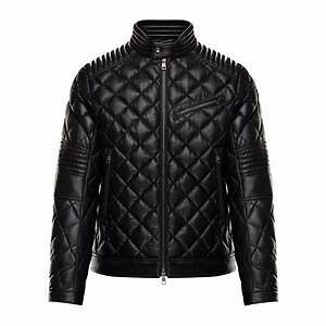 モンクレールのダウン入りメンズレザージャケット、ダイヤモンド