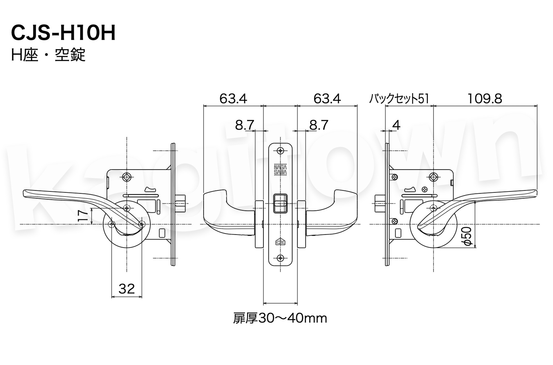 長沢製作所】CJK-NEXES[KODAI-CJS-G60H]古代 長住協(CjK)対応商品 空錠