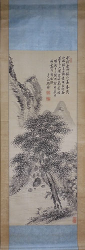 江戸時代の表具が素晴らしい田能村直入の掛軸です ＜箱付＞ | 【骨董品