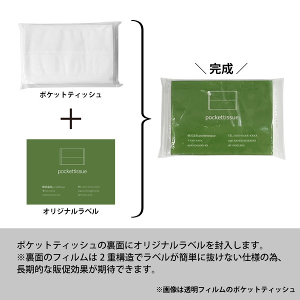 エコポケットティッシュ8枚入り【最安値7円】｜ノベルティ・記念品