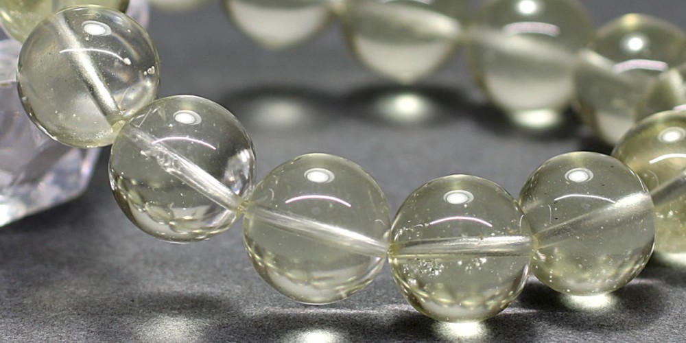 最高品質]天然リビアングラスブレスレット（約14mm玉） - 埼玉県吉川市