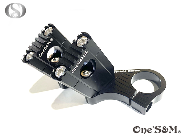 CNCアルミ削り出し ハンドルクランプホルダー セットバック付き 35φ車