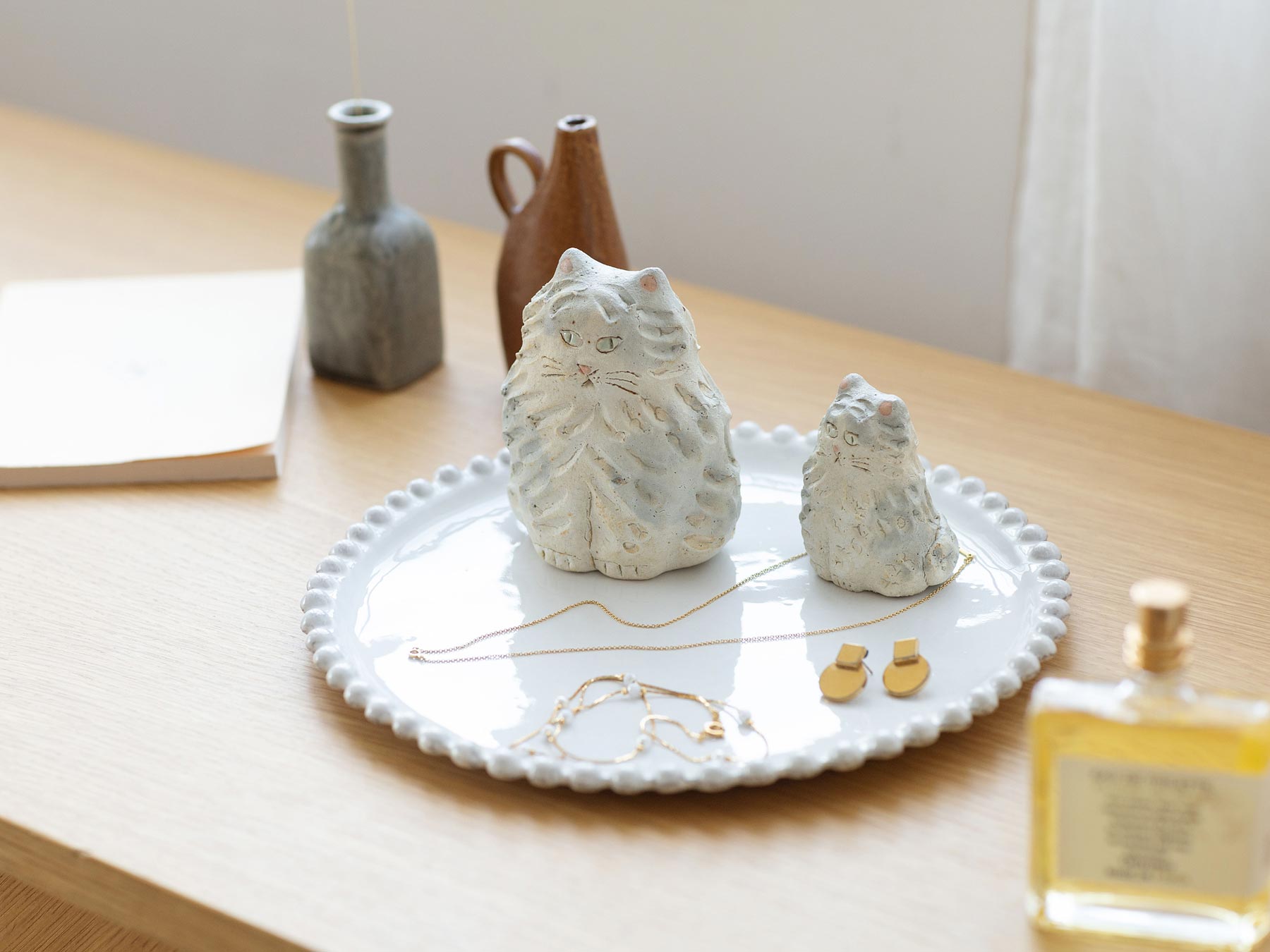 幸生窯 陶のオブジェ／猫｜オブジェ・ぬいぐるみ｜オルネ ド フォイユ