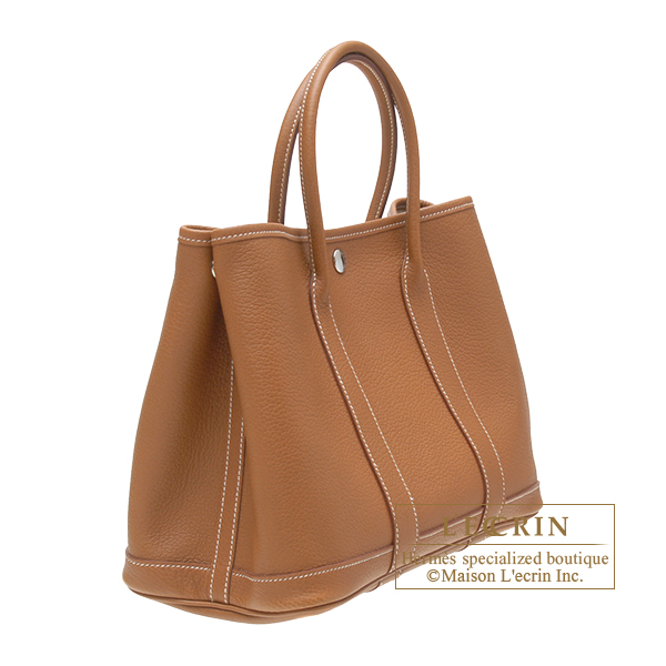 エルメス ガーデンパーティ30/TPM ゴールド ネゴンダ シルバー金具