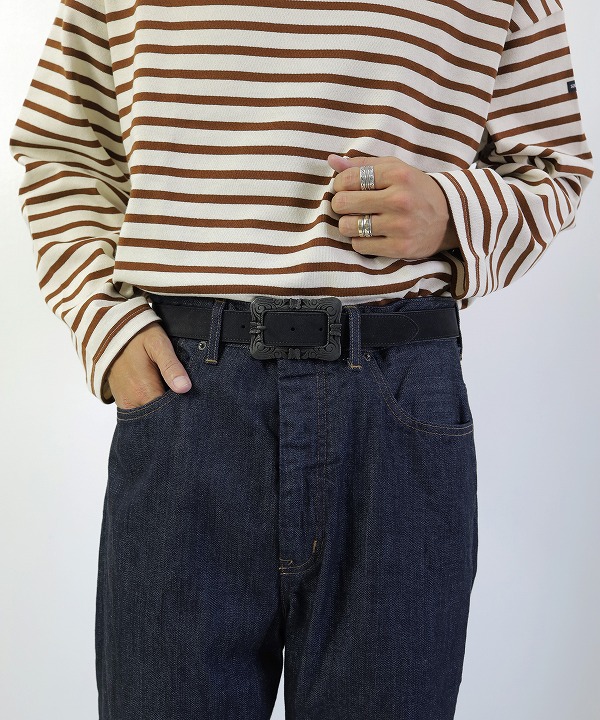 Needles/ニードルズ Papillon Sq. Buckle Belt - Suede Lthr