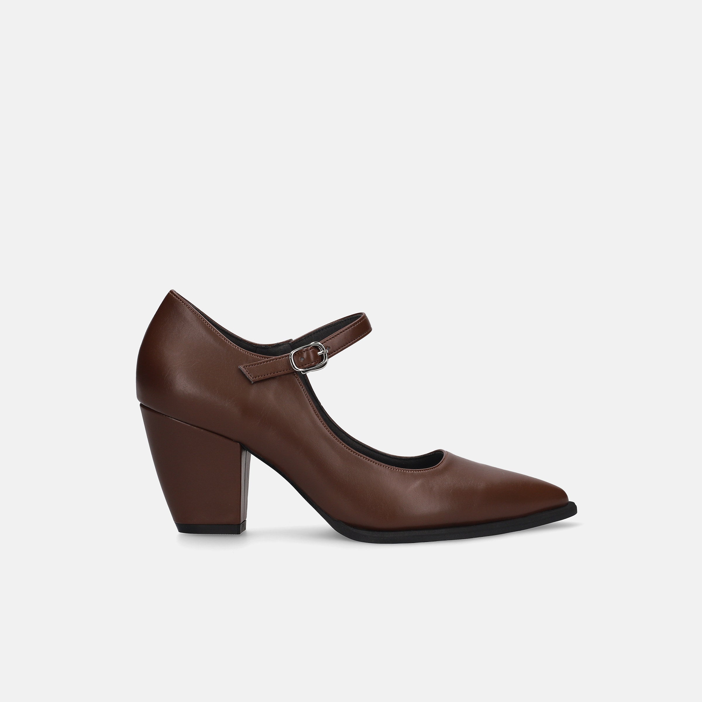 15%OFF：チャンキーヒール メリージェーンパンプス（m72013）ブラウン