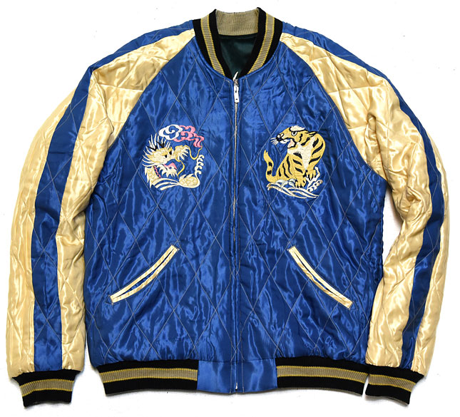 テーラー東洋スカジャン「White Dragon×Landscape」別珍×サテンキルト