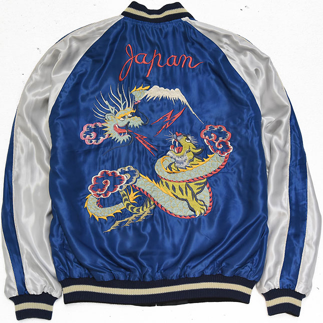 東洋スカジャン【DRAGON TIGER×JAPAN MAP】リバーシブルサテンスカ NO